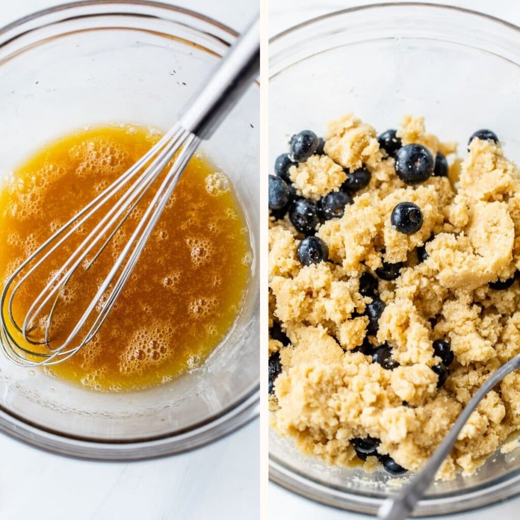 scone dough in a large glass mixing bowl