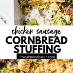 cornbread stuffing with text overlay