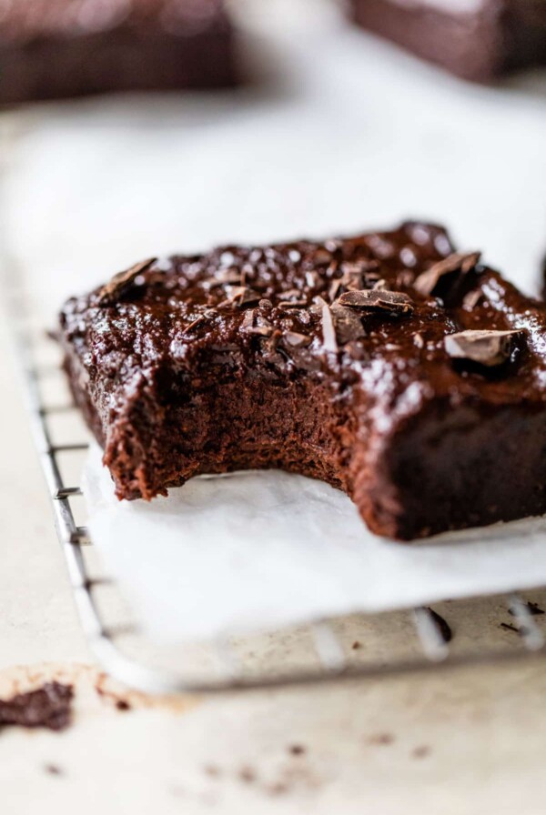 a brownie with a bite taken out of it