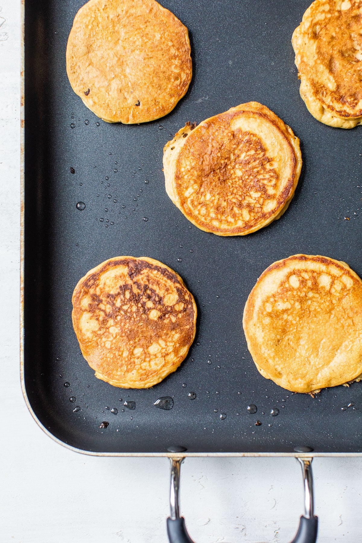 pancakes on a griddle