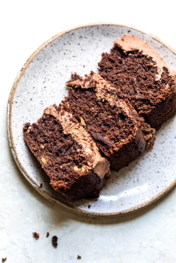 slice of chocolate cake on a plate