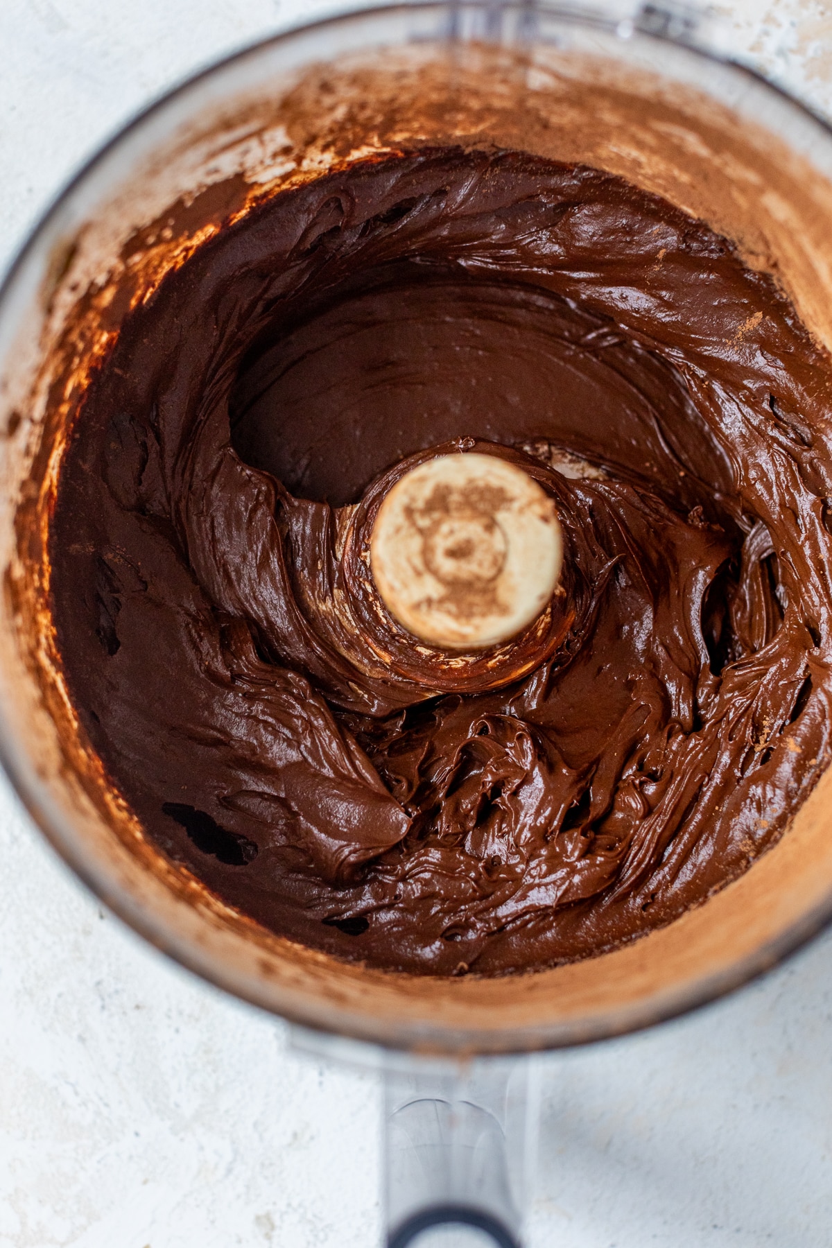 chocolate avocado pudding in a food processor.