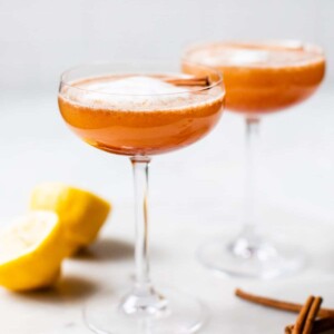 drink garnished with a cinnamon stick