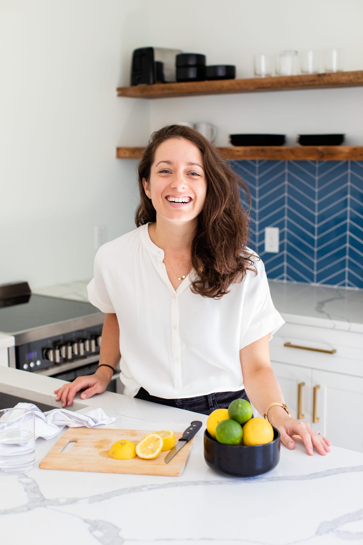 girl standing in kitchen
