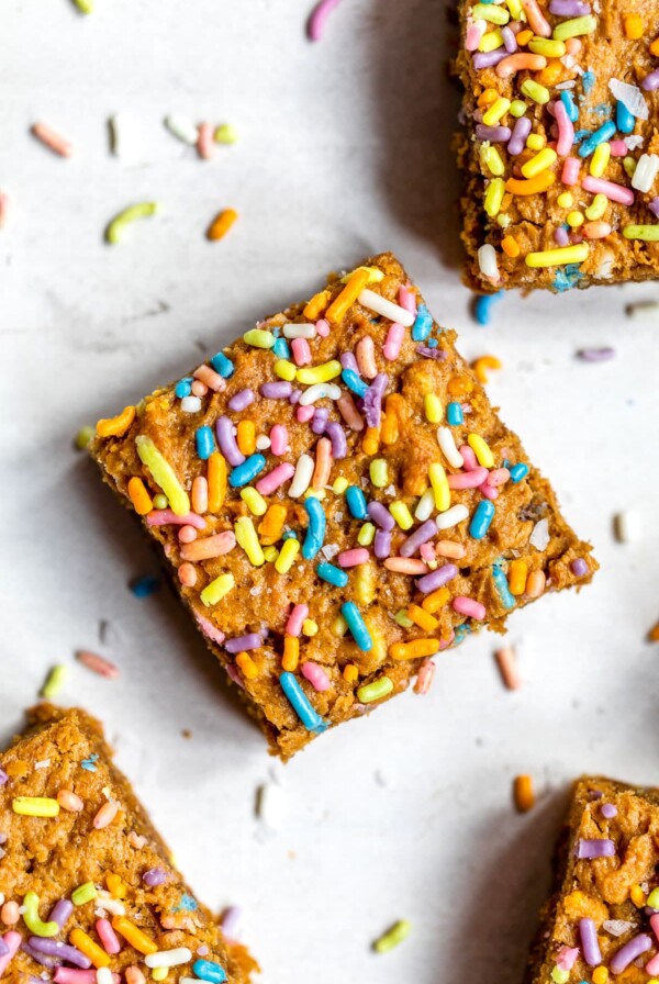 brownie with sprinkles on a table