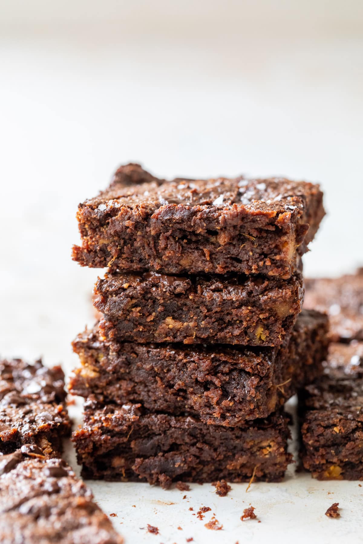 four brownies stacked on top of one another