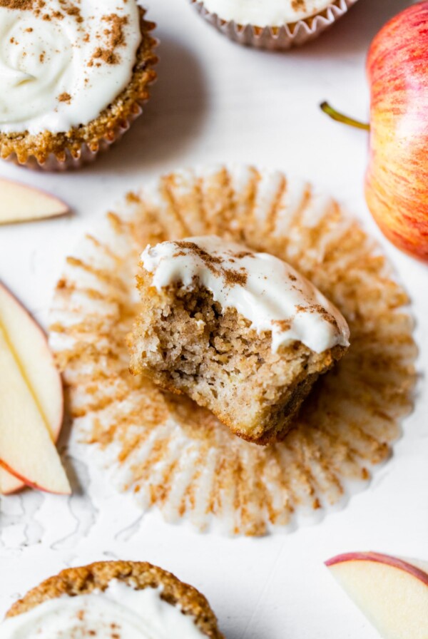 cupcake with a bite taken out of it