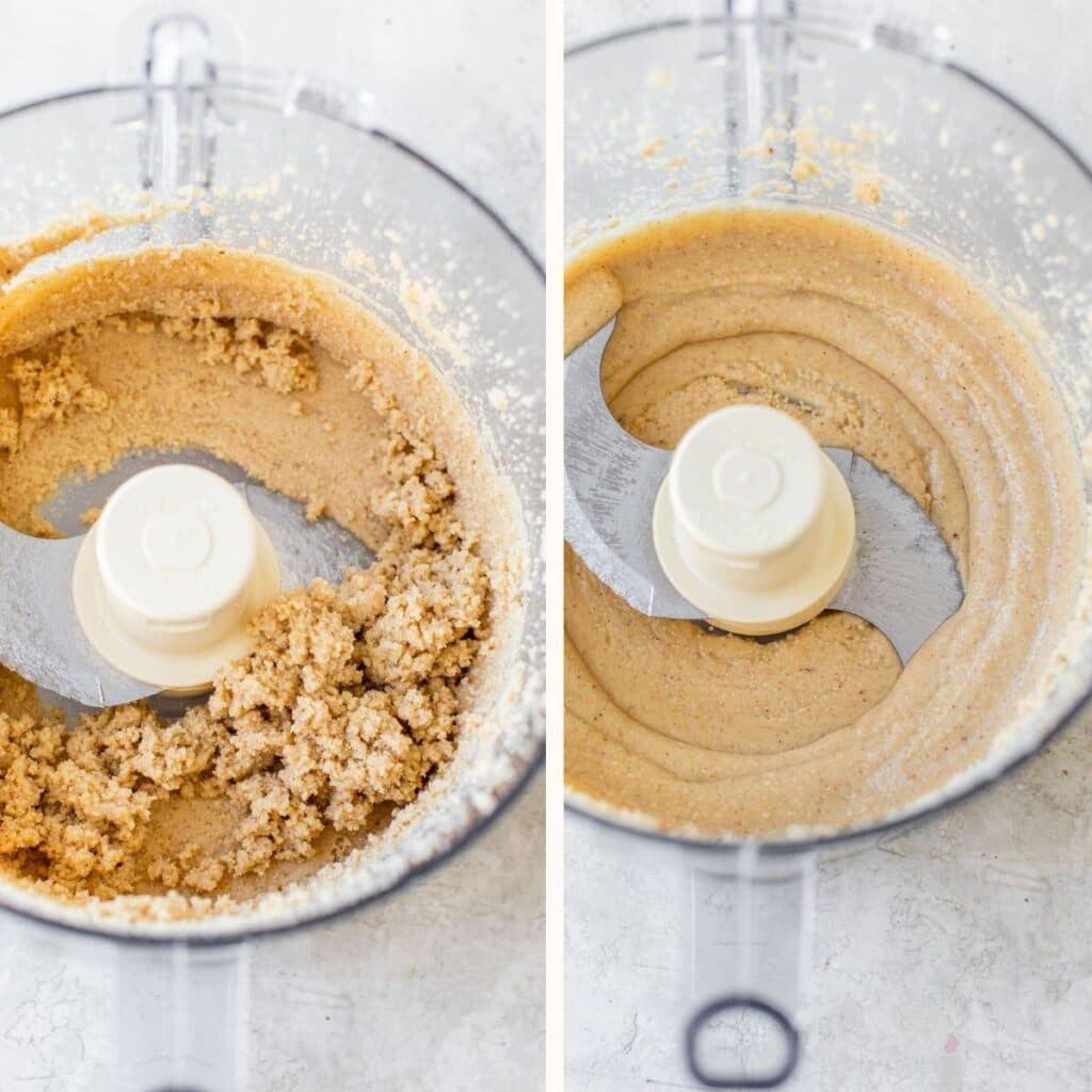 creamy hazelnut butter in a food processor