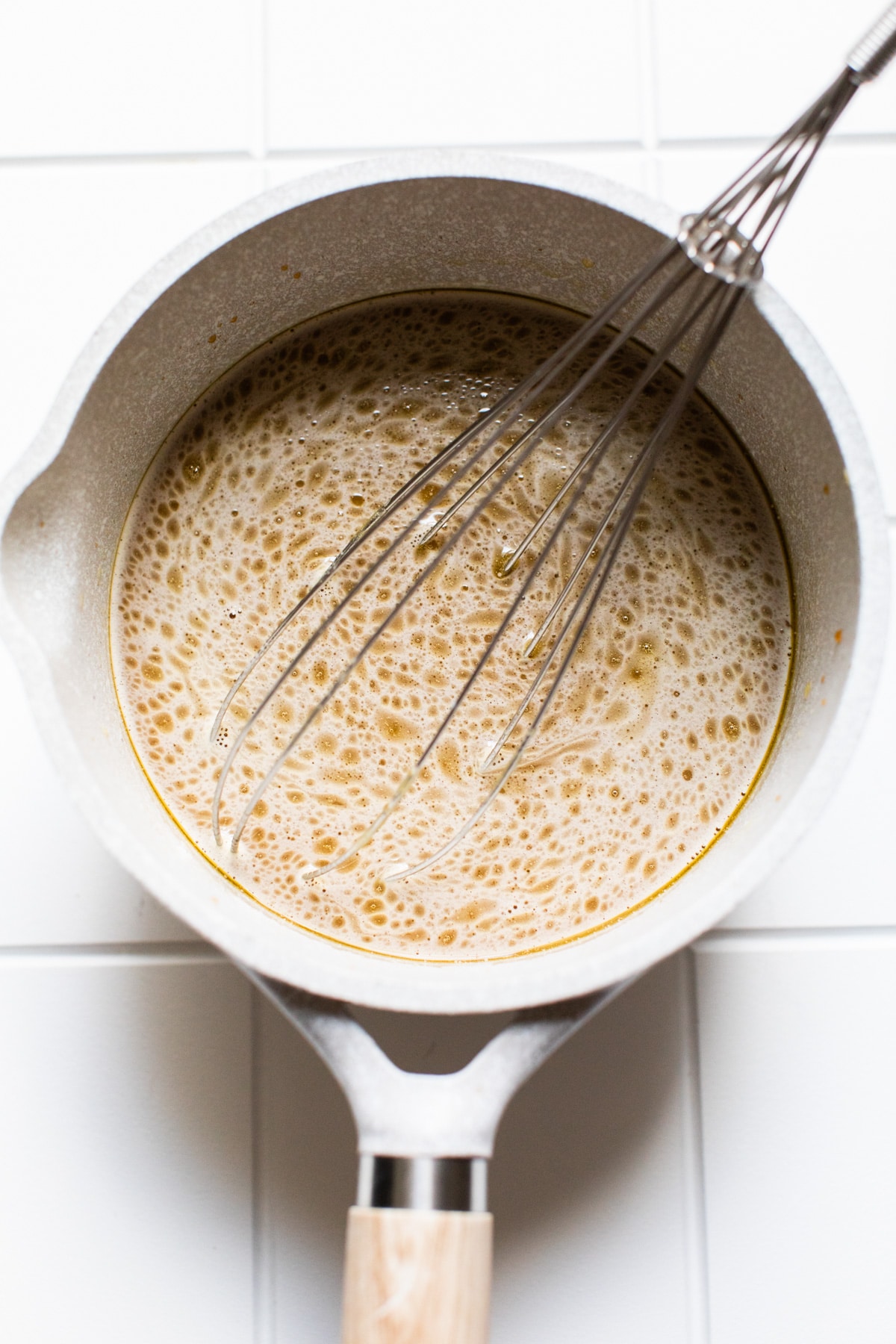 Bulletproof Coffee in a saucepan