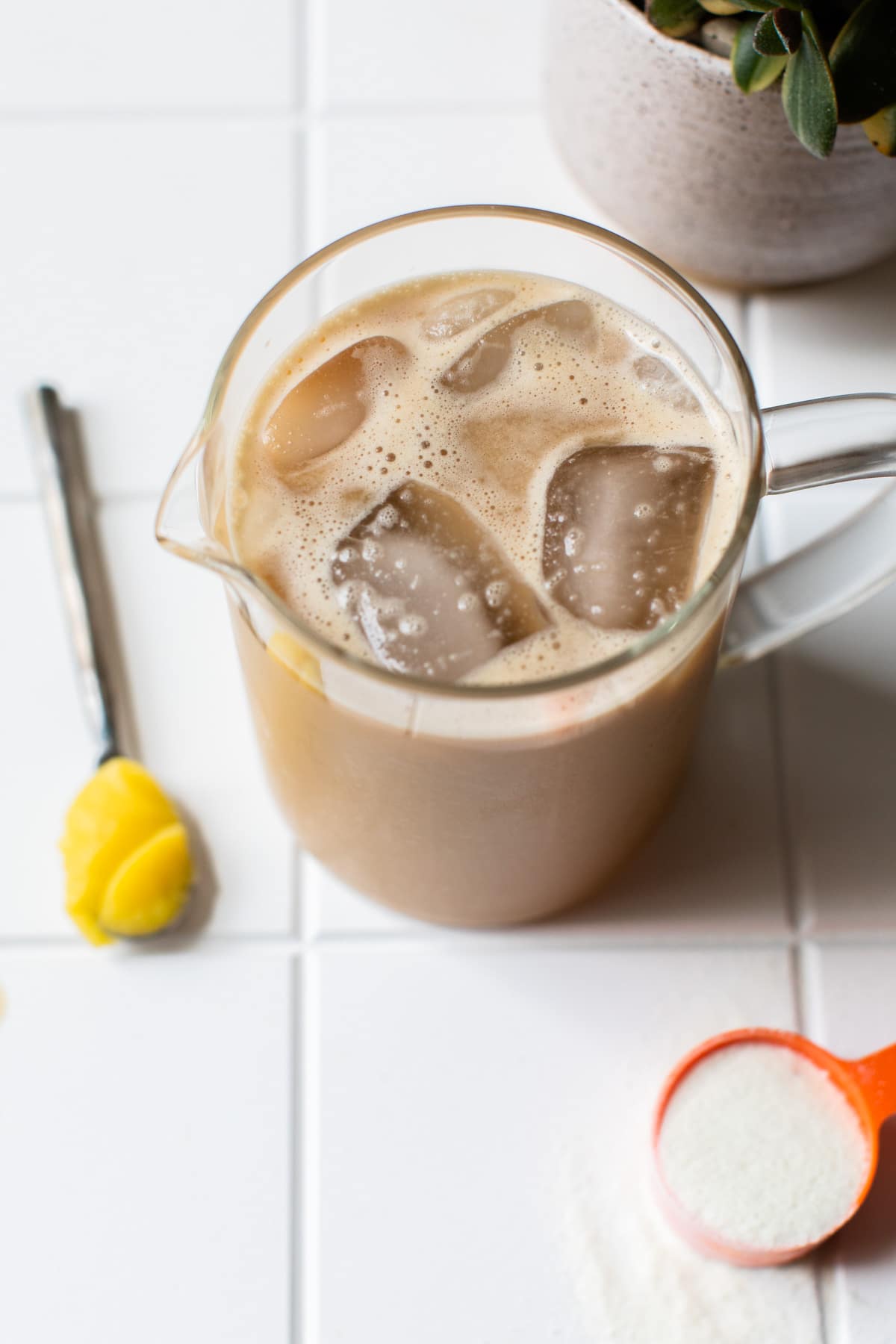 A cup of iced coffee