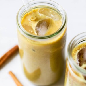iced latte in a glass