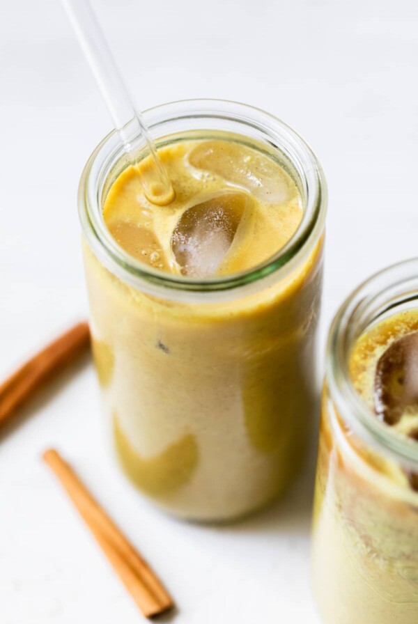 iced latte in a glass