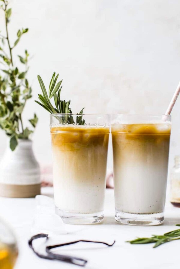 two iced lattes