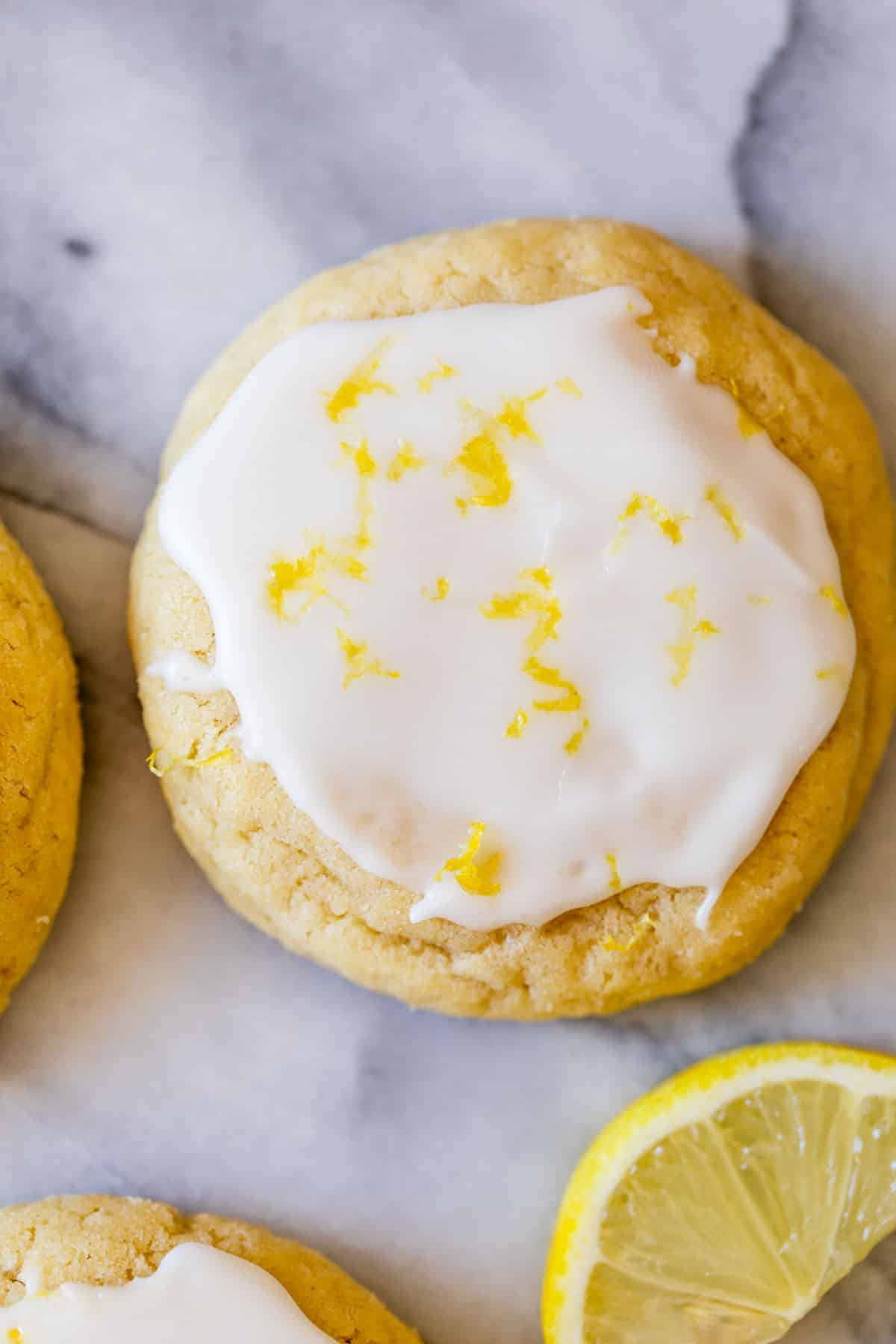 close-up of a lemon cookies