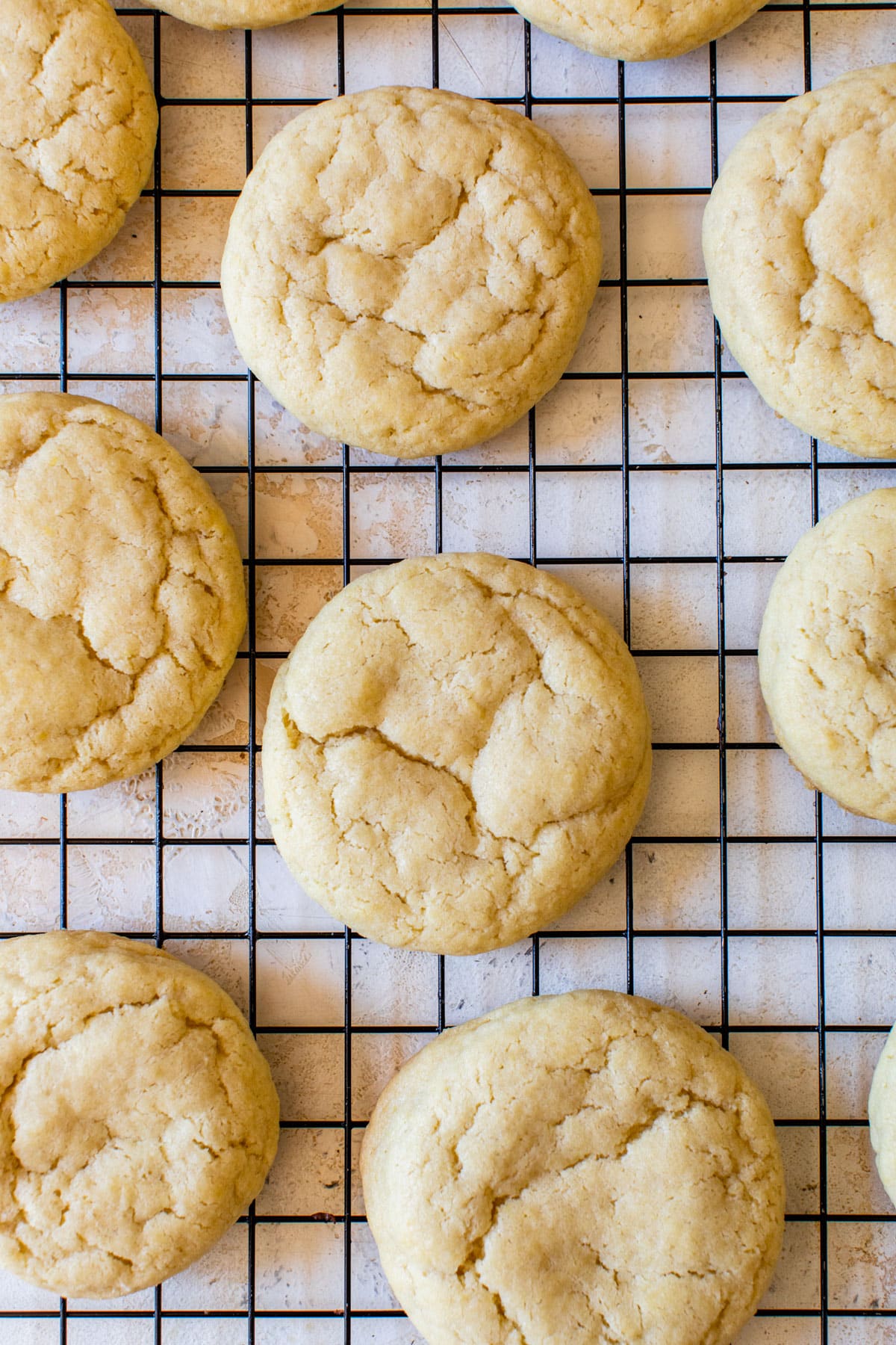 lemon cookies on a wire rack