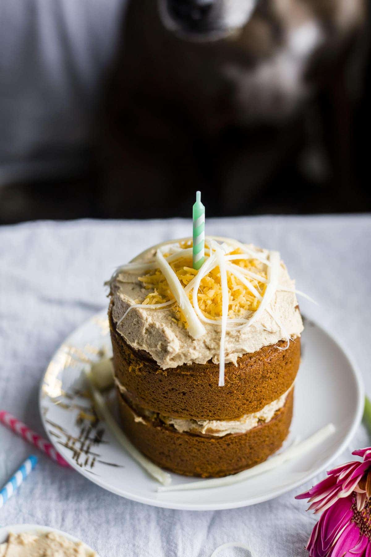 cake topped with cheese