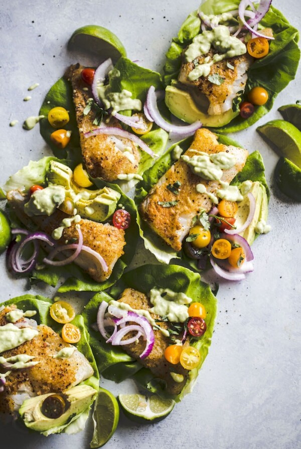Paleo Cod Lettuce Wraps | thealmondeater.com | #paleo
