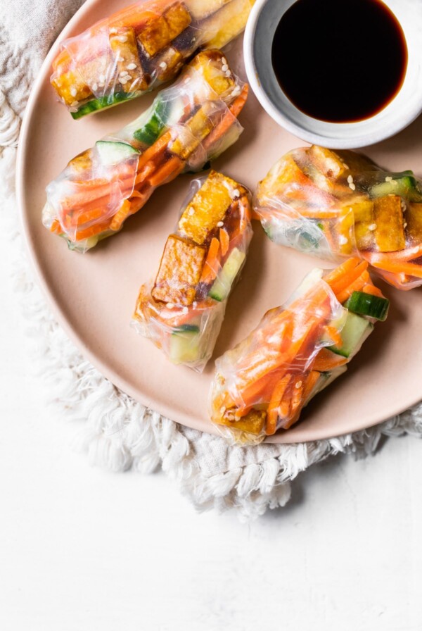 spring rolls on a plate