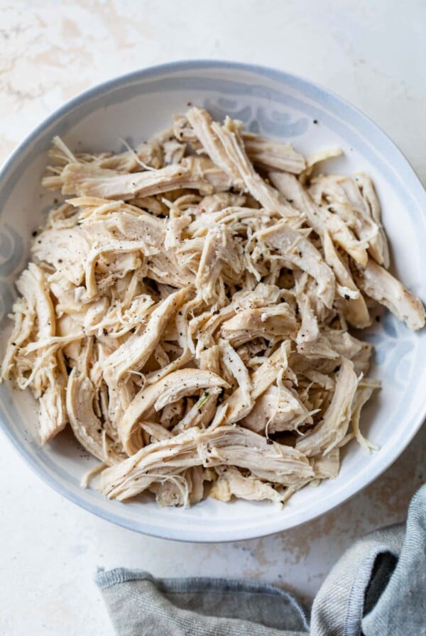 shredded chicken in a bowl