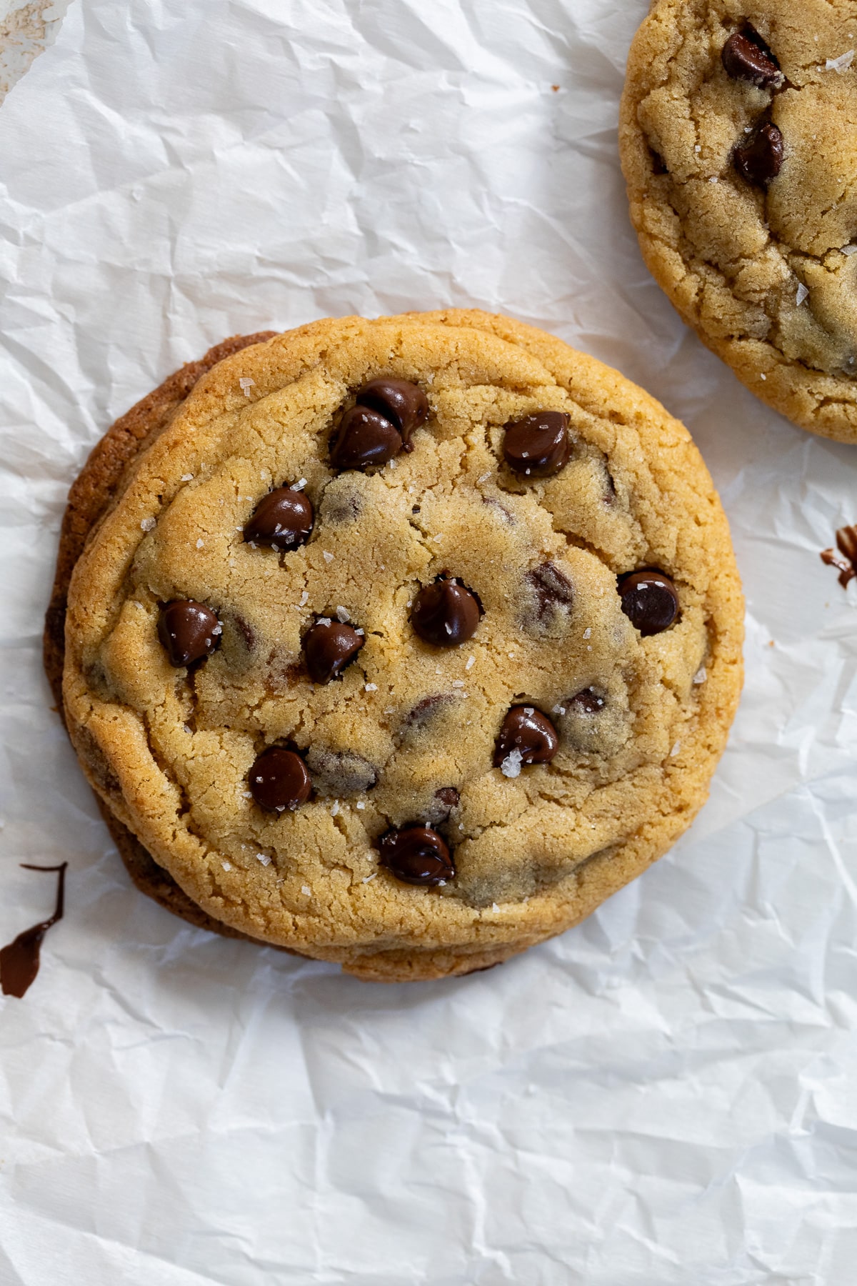 a single serve cookie on parchment paper