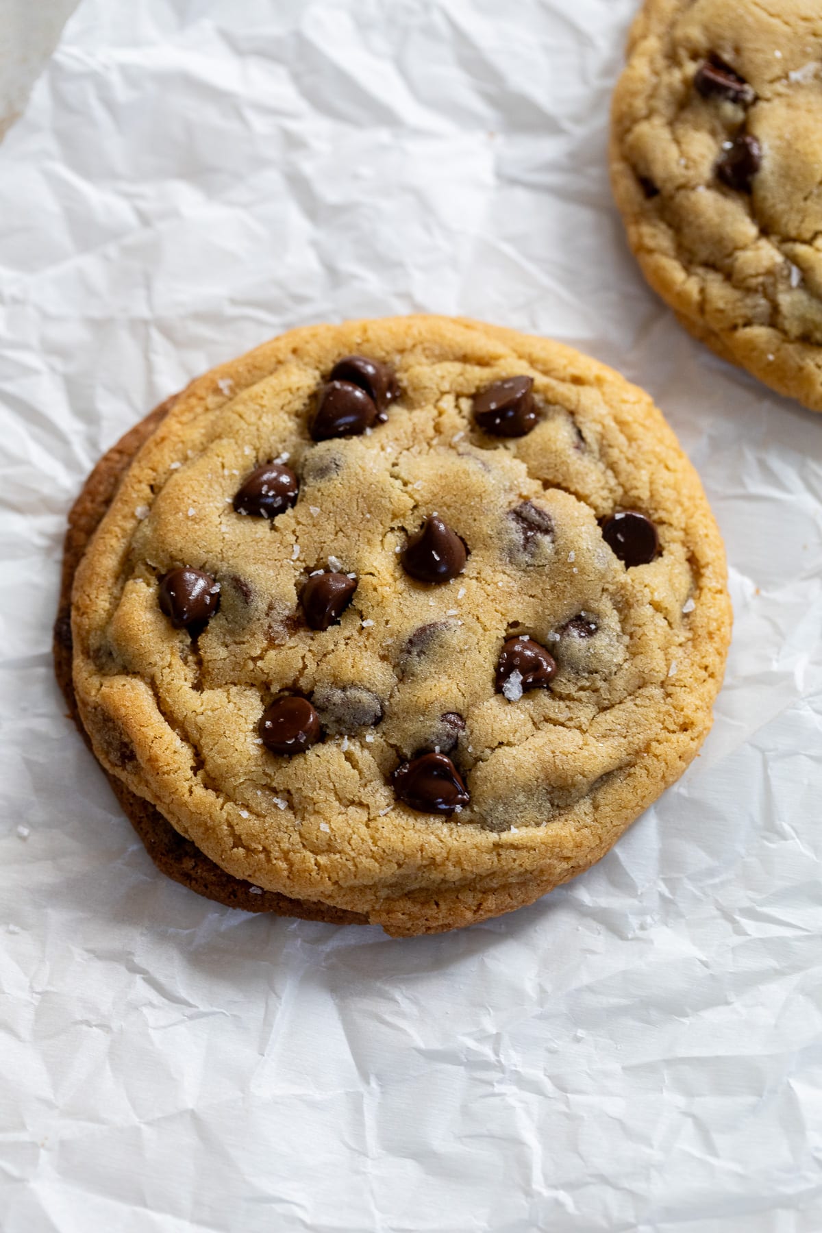 a single serve cookie on parchment paper