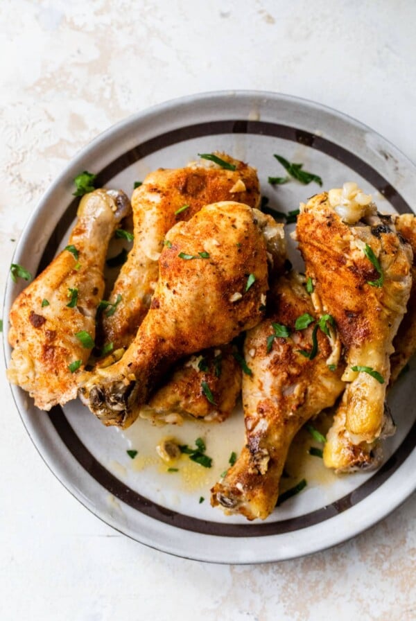 chicken legs on a plate