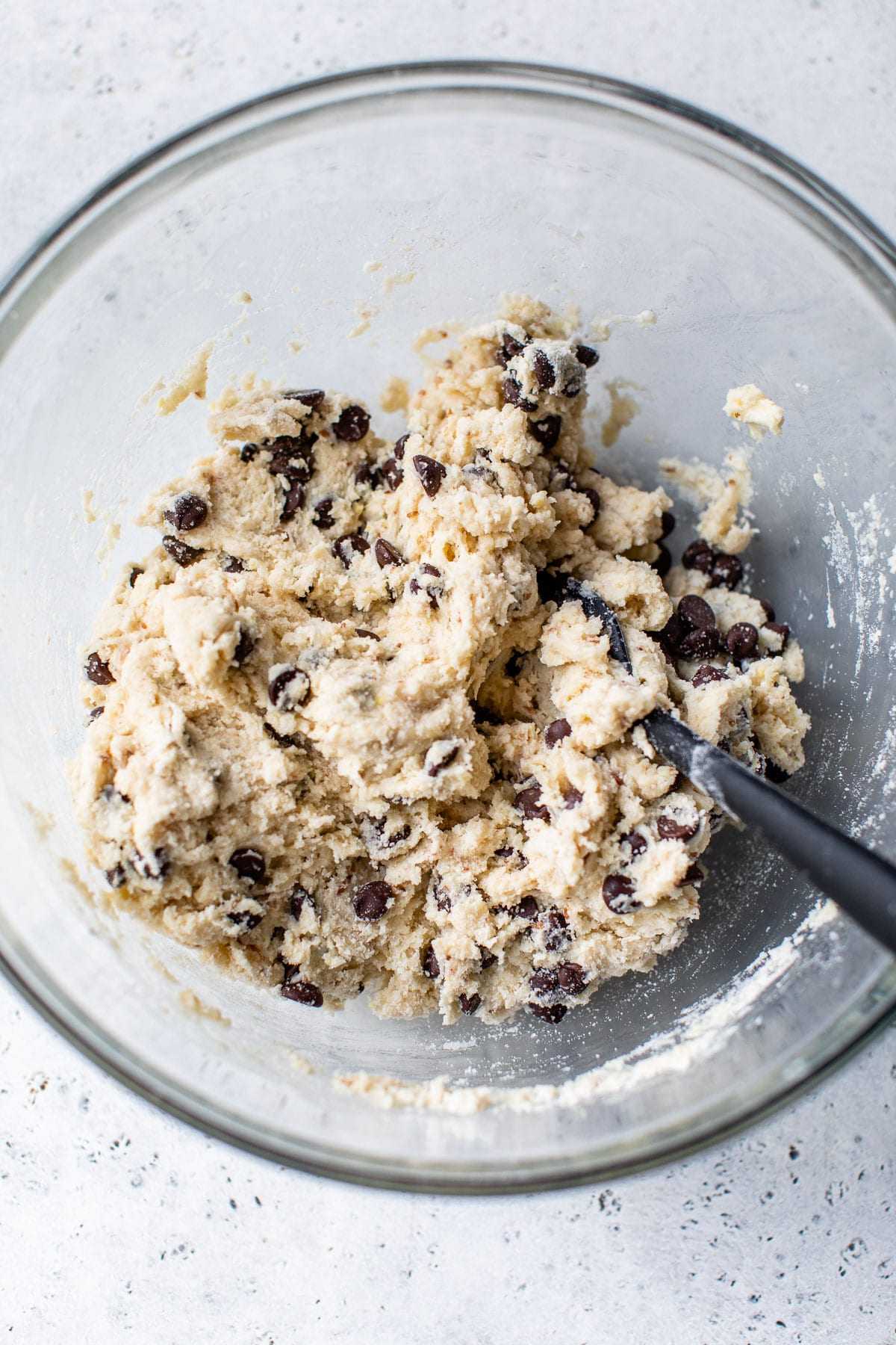 scone batter in a large glass bowl