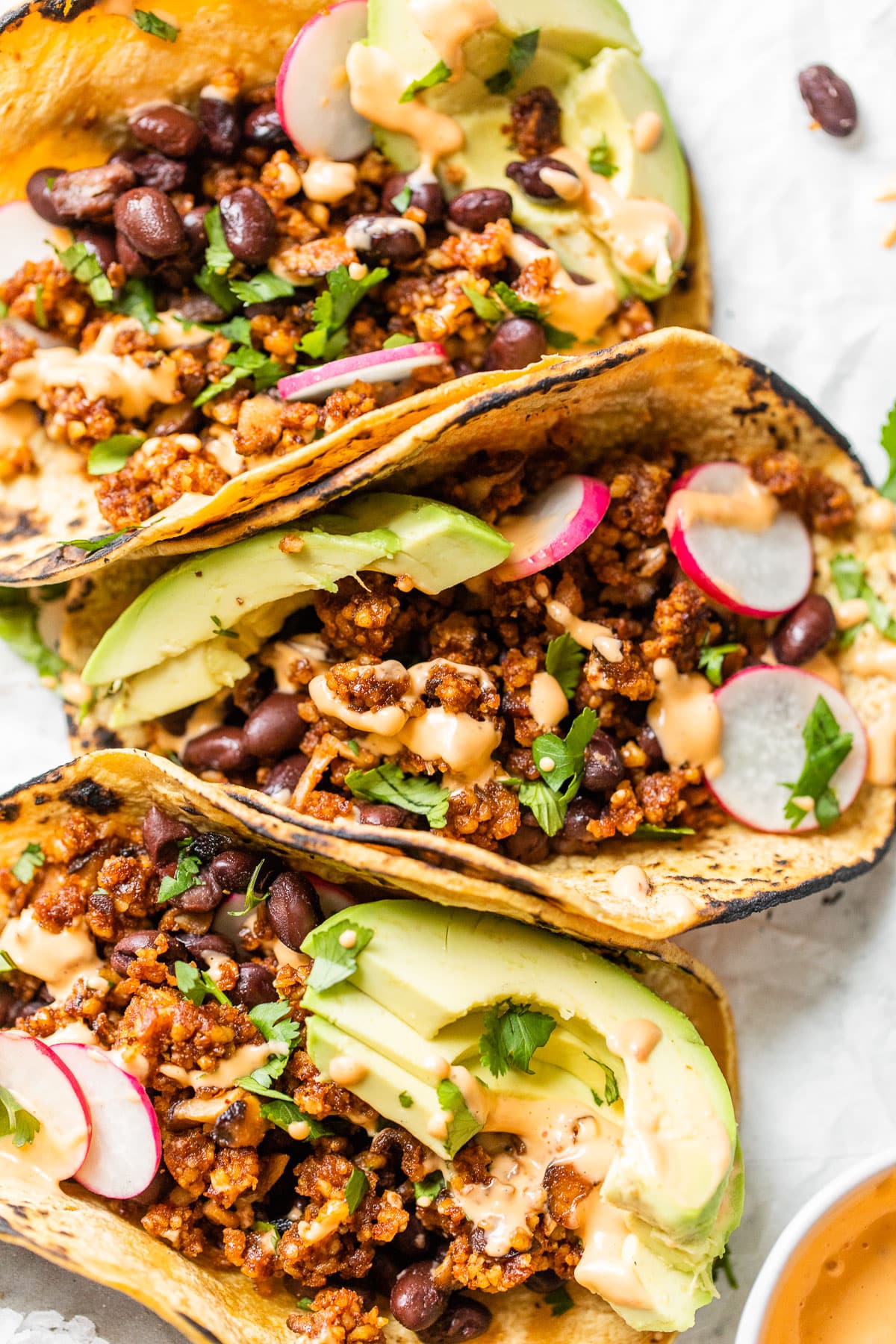tacos on parchment paper