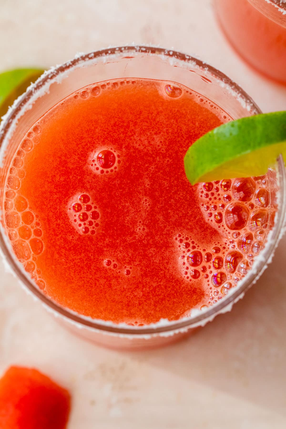 overview of a watermelon margarita