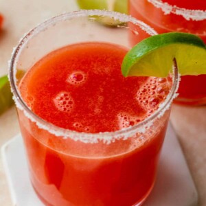 close-up of a watermelon margarita