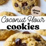 Pinterest image with overlay text, "Coconut Flour Cookies".