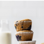 stack of blueberry muffins