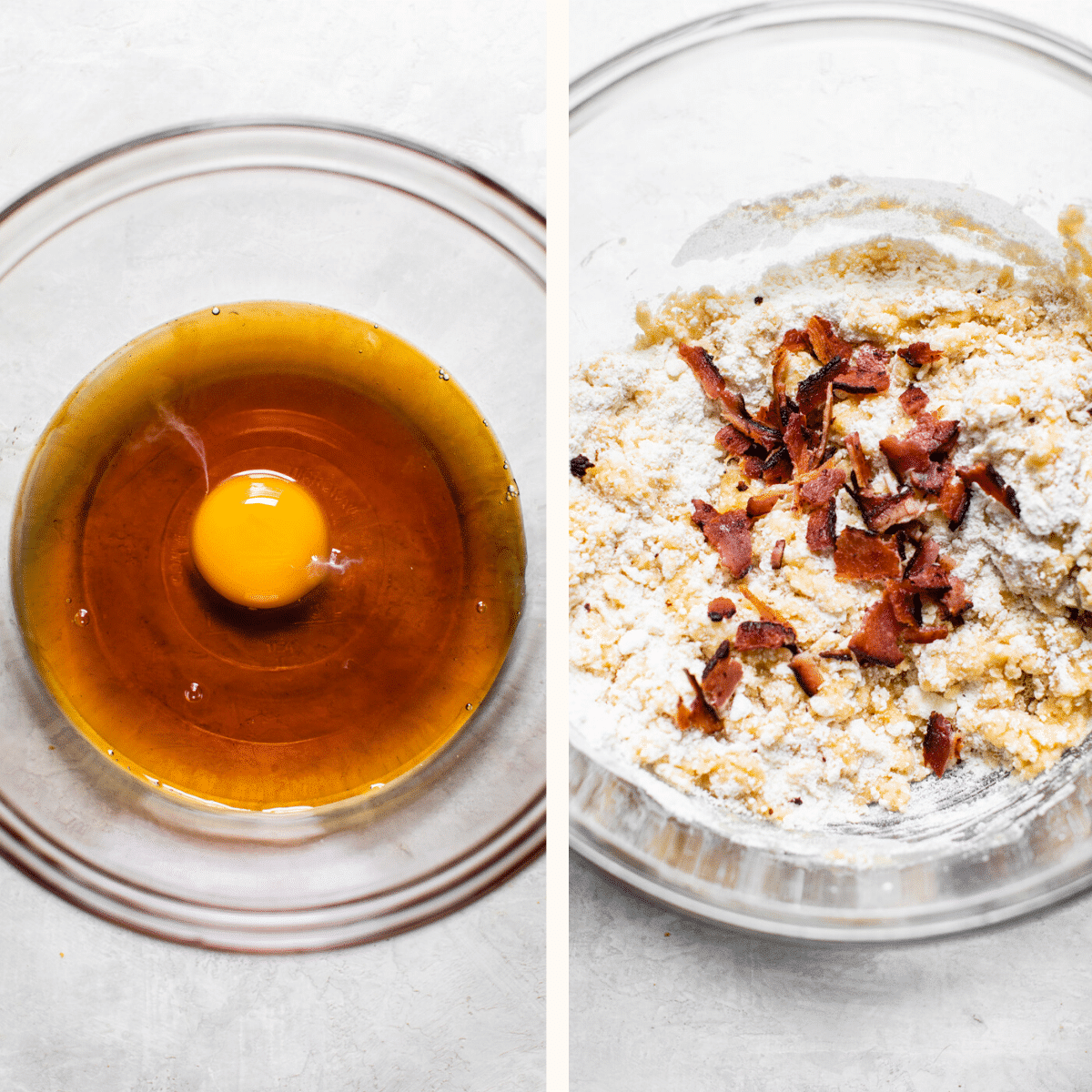 scone dough with bacon bits