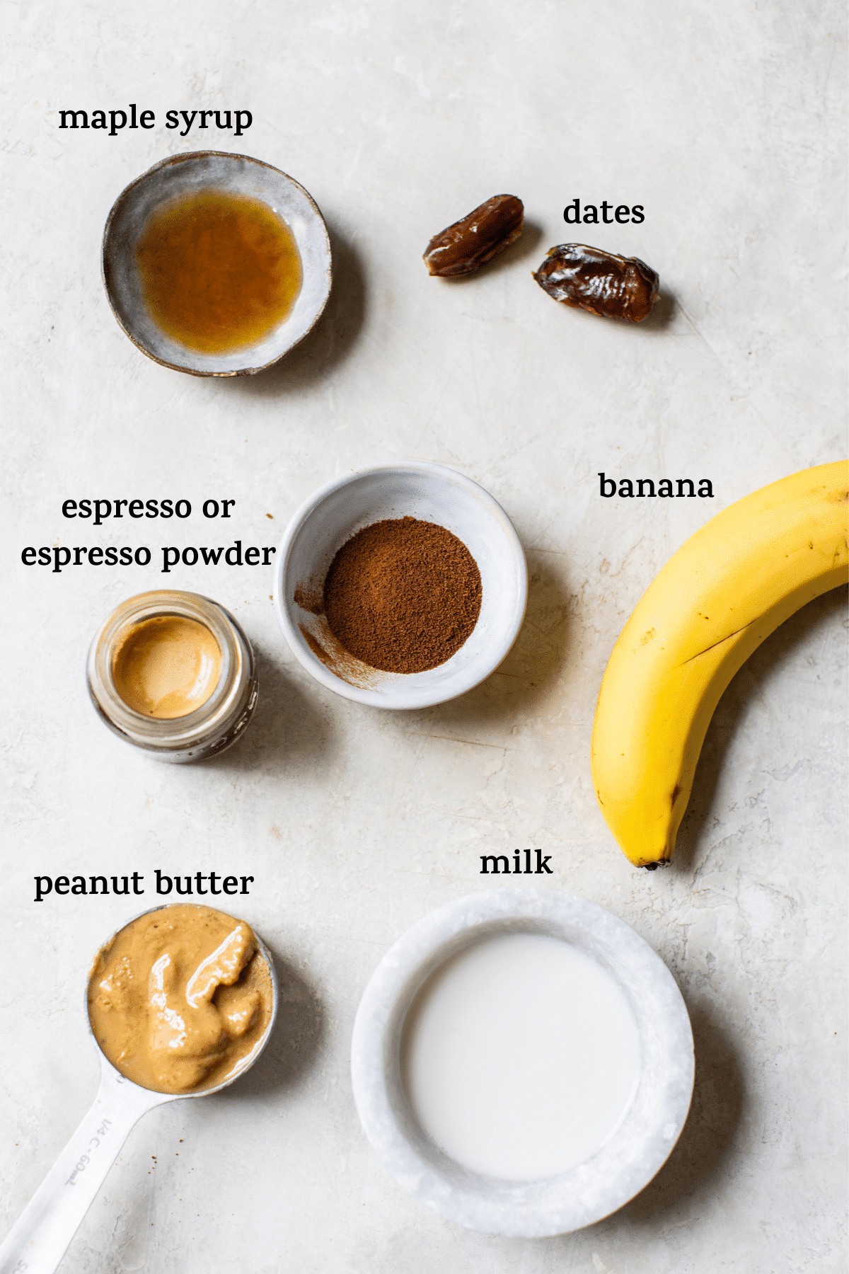smoothie ingredients on a table